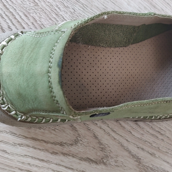 Green Nubuk, Genuine Leather Soft Comfort Mokasins - Picture 3 of 6